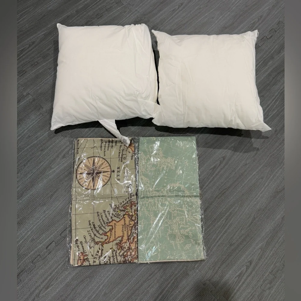 NEW 2 18x18 outdoor pillows and 2 decorative case